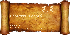 Babiczky Renátó névjegykártya